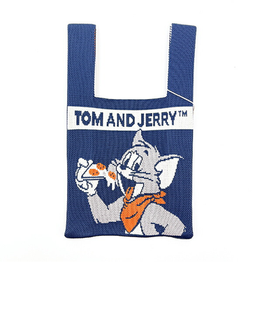 トムとジェリー ダイナーブルー ニットバッグ かばん