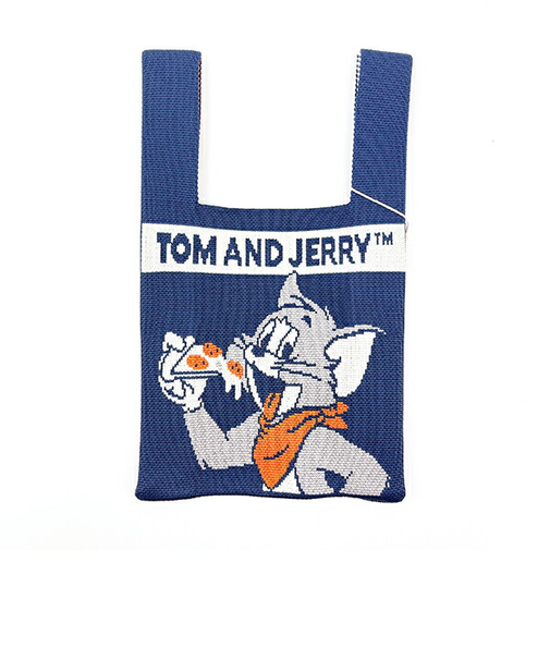 トムとジェリー ダイナーブルー ニットバッグ かばん