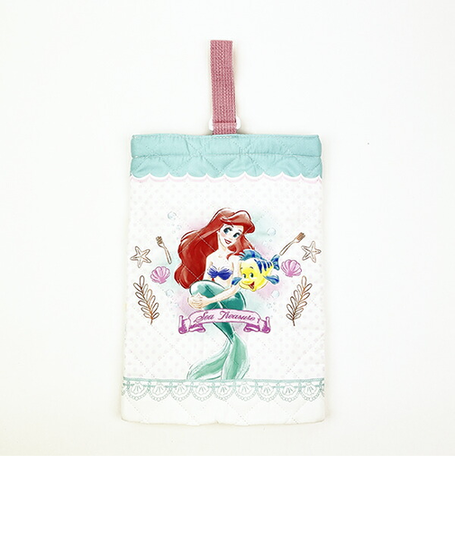 ディズニー プリンセス リトルマーメイド アリエル キルトシューズバッグ アイボリー スクール キッズ Disney