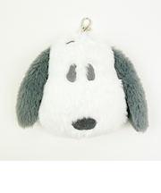 スヌーピー フェイスパスケース グレー 定期入れ 通勤通学 SNOOPY