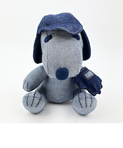 スヌーピー EDWIN ベースボール ぬいぐるみ S インテリア デニム SNOOPY