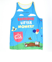 おさるのジョージ 割烹着 おひるねサル キャラクター エプロン タブリエ