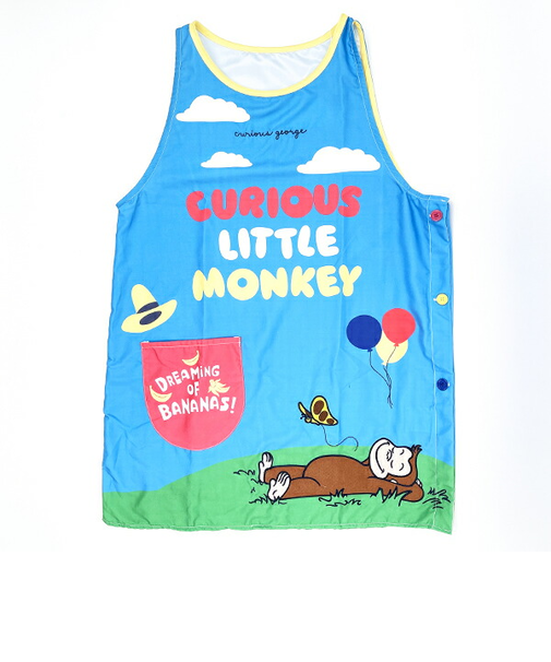 おさるのジョージ 割烹着 おひるねサル キャラクター エプロン タブリエ