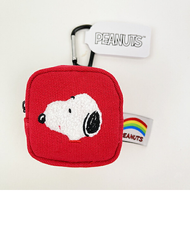 スヌーピー カラフル カラビナミニポーチ レッド 小物入れ SNOOPY