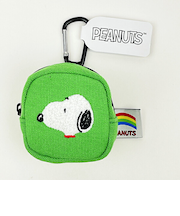 スヌーピー カラフル カラビナミニポーチ グリーン 小物入れ SNOOPY