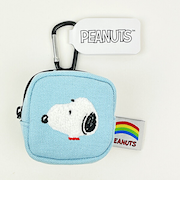 スヌーピー カラフル カラビナミニポーチ ライトブルー 小物入れ SNOOPY