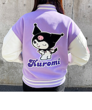 サンリオ クロミ ホワイトパープル スタジャン L アパレル ユニセックス スカジャン キャラジャン
