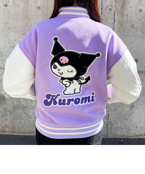 サンリオ クロミ ホワイトパープル スタジャン L アパレル ユニセックス スカジャン キャラジャン