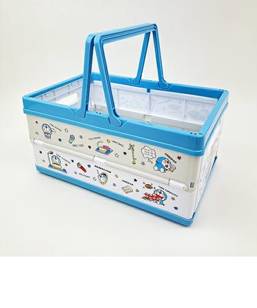 ドラえもん ハンドル付き折りたたみバスケット (ブルー)