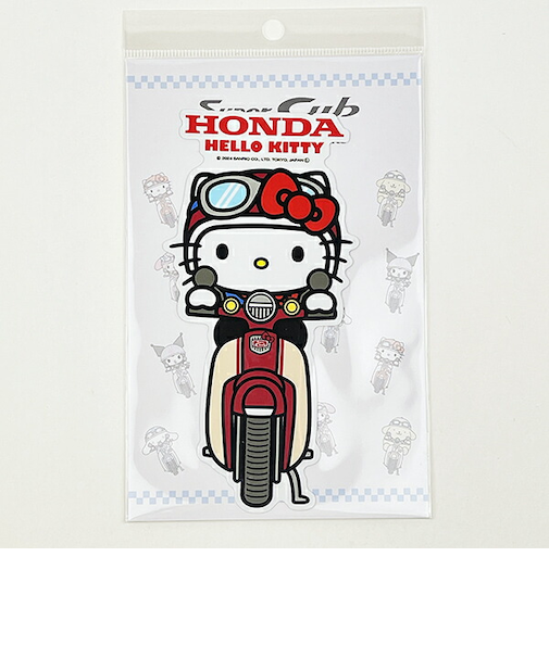 サンリオ ハローキティ×HONDA ビッグサイズステッカー (スーパーカブ) カー用品 日本製 Sanrio