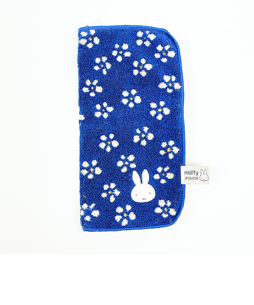 ミッフィー miffy ブルーフラワー どっとポーチ