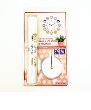 オサムグッズ ウォールクロックステッカー ピンク 時計