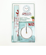 オサムグッズ ウォールクロックステッカー ミントグリーン 時計