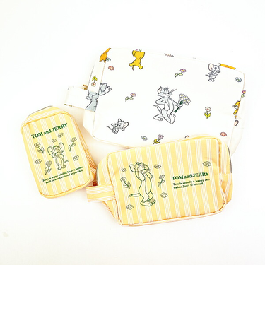 トムとジェリー ストライブトラベルポーチ(オレンジ) トムジェリ