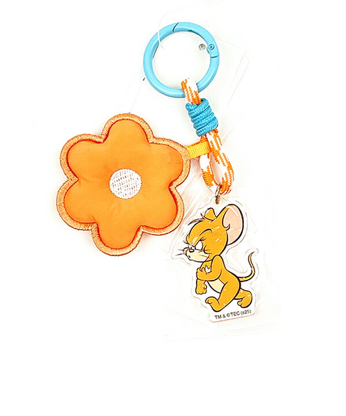 トムとジェリー ジェリー ふかふかチャーム(オレンジ) キーホルダー トムジェリ