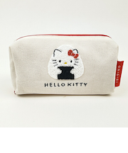 サンリオ ハローキティ 帆布サガラ刺繍スクエアポーチ おにぎりシリーズ  Sanrio
