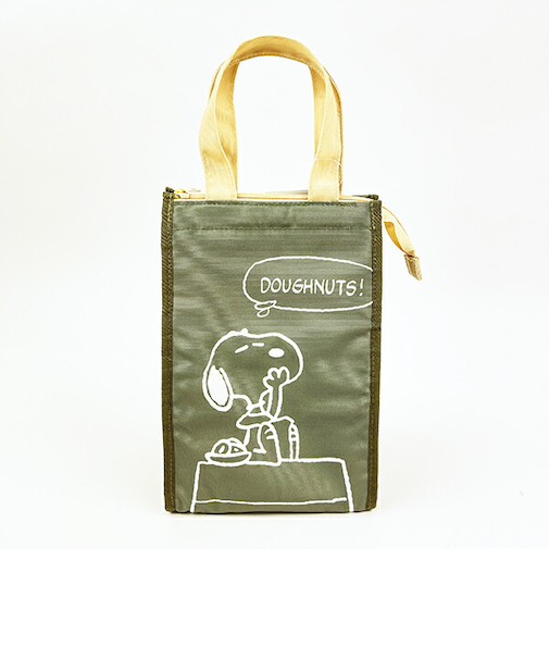 スヌーピー 保冷保温マチ付きトート S カーキ ランチ お弁当 かばん SNOOPY