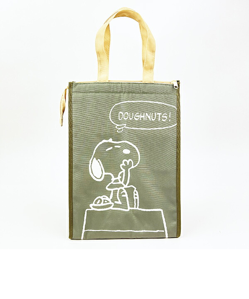 スヌーピー 保冷保温マチ付きトート M カーキ ランチ お弁当 かばん SNOOPY