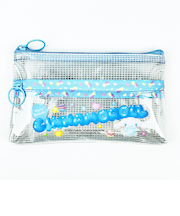 サンリオ シナモロール クリアダブルファスナーポーチ 小物入れ ブルー