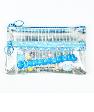 サンリオ シナモロール クリアダブルファスナーポーチ 小物入れ ブルー