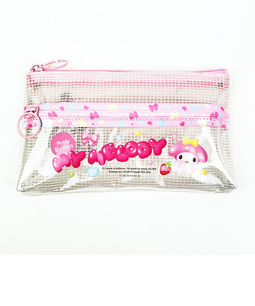 サンリオ マイメロディ クリアダブルファスナーポーチ 小物入れ ピンク