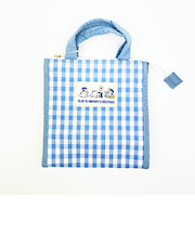 スヌーピー 保冷ランチトート オラフ チェック トートバッグ かばん ブルー SNOOPY