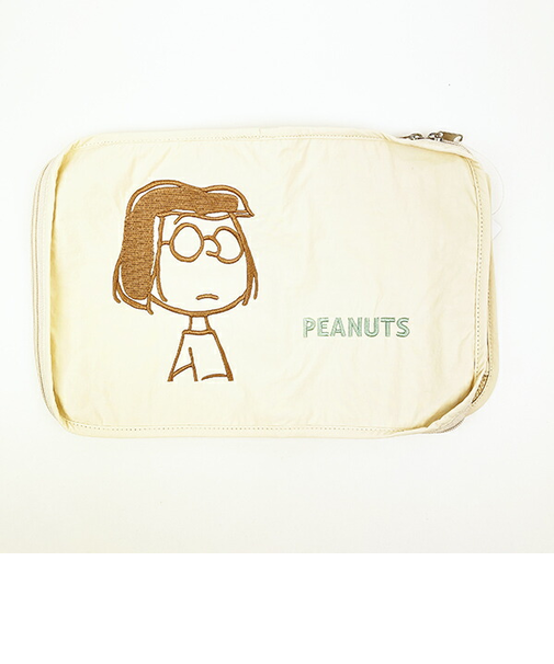 スヌーピー 収納ポーチ M トラベル 旅行 オフホワイト PEANUTS SNOOPY