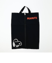 スヌーピー ワイドトラベルポーチ 収納ポーチ シューズ入れ ブラック PEANUTS SNOOPY