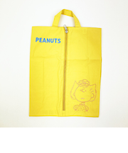 スヌーピー ワイドトラベルポーチ 収納ポーチ シューズ入れ イエロー PEANUTS SNOOPY