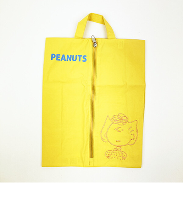スヌーピー ワイドトラベルポーチ 収納ポーチ シューズ入れ イエロー PEANUTS SNOOPY