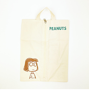 スヌーピー ワイドトラベルポーチ 収納ポーチ シューズ入れ オフホワイト PEANUTS SNOOPY