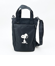 スヌーピー ミニ ボトルインショルダー 座り ショルダーバッグ かばん ブラック SNOOPY