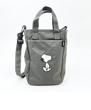 スヌーピー ミニ ボトルインショルダー 歩き ショルダーバッグ かばん グレー SNOOPY