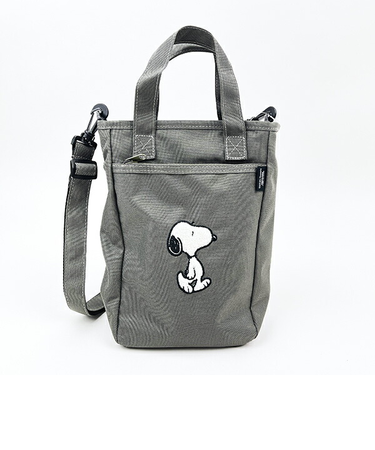 スヌーピー ミニ ボトルインショルダー 歩き ショルダーバッグ かばん グレー SNOOPY