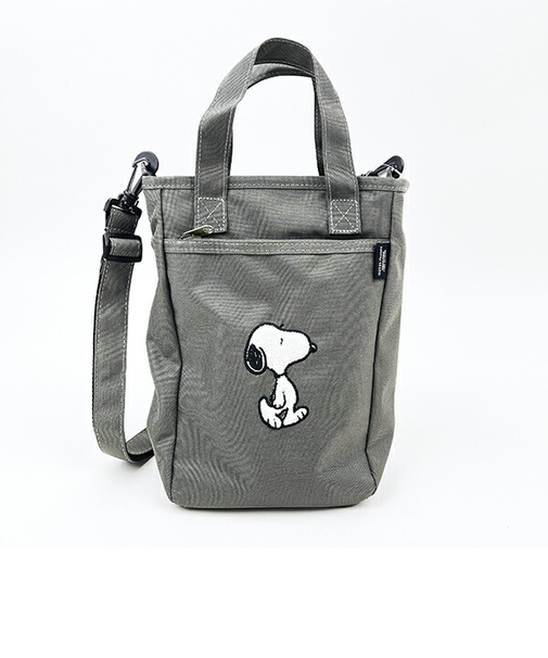 スヌーピー ミニ ボトルインショルダー 歩き ショルダーバッグ かばん グレー SNOOPY