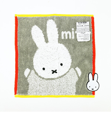 ミッフィー miffy おかお ミニタオル (グレー) ハンカチ  西川