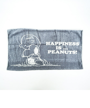 スヌーピー のびのびピローケース Happiness グレー 枕カバー 寝具 パイル地 SNOOPY