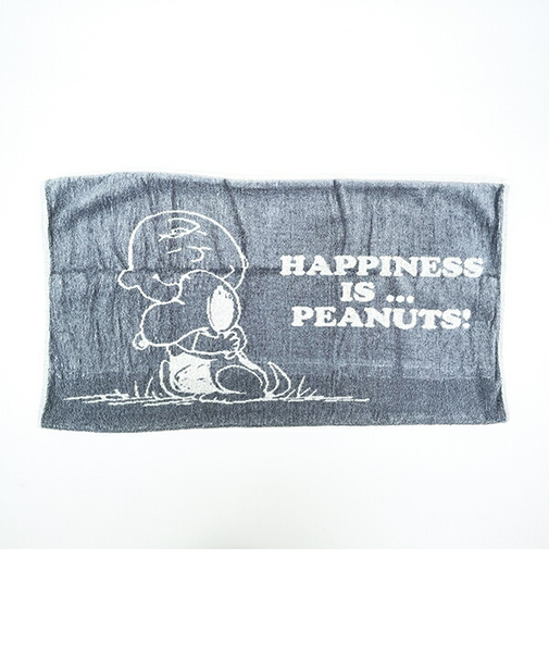 スヌーピー のびのびピローケース Happiness グレー 枕カバー 寝具 パイル地 SNOOPY