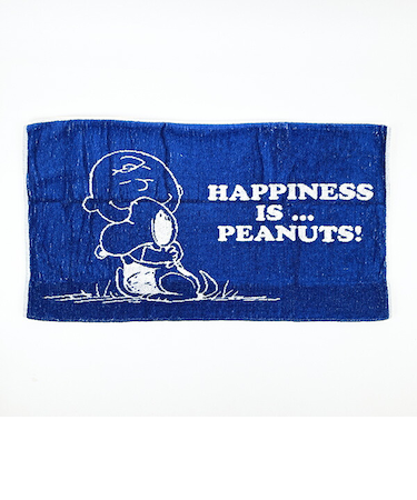 スヌーピー のびのびピローケース Happiness ネイビー 枕カバー 寝具 パイル地 SNOOPY