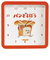 パンどろぼう スクエアウォールクロック(レッド) 時計