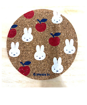 ミッフィー miffy コルクコースター (リンゴ) MIFFY FRUITS 日本製