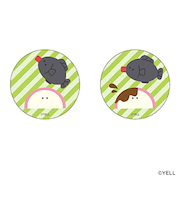 つぶらな瞳 かまぼこ バッジ バッチ まじかる百貨店缶