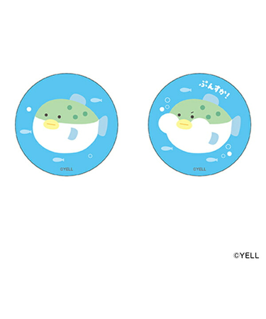 つぶらな瞳 みどりふぐ バッジ バッチ まじかる百貨店缶