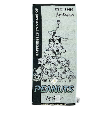 スヌーピー ジャガード フェイスタオル PEANUTS 75th 日本製 SNOOPY