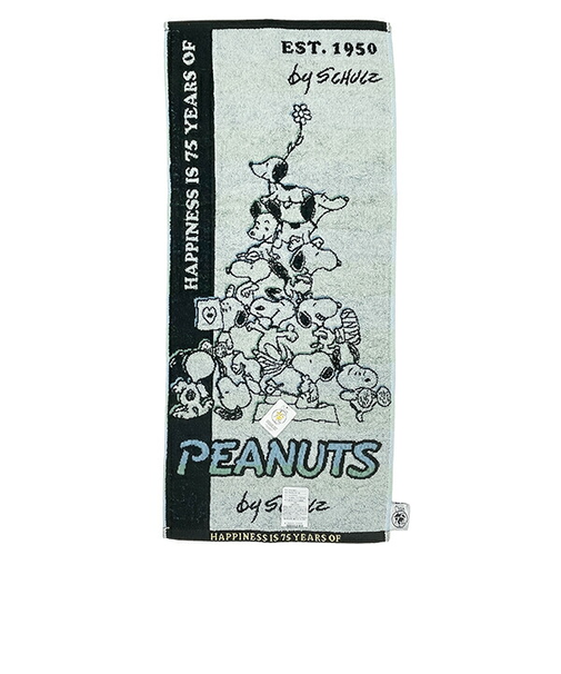 スヌーピー ジャガード フェイスタオル PEANUTS 75th 日本製 SNOOPY