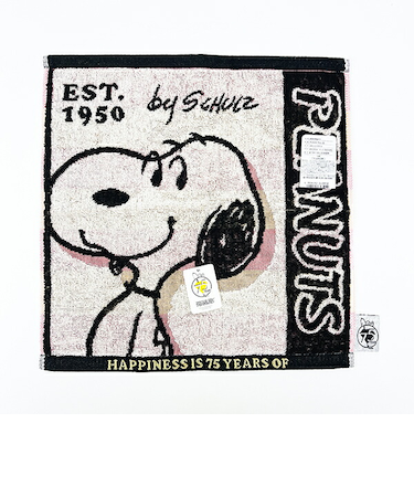 スヌーピー ジャガード ウォッシュタオル ハンカチ PEANUTS 75th 日本製 SNOOPY