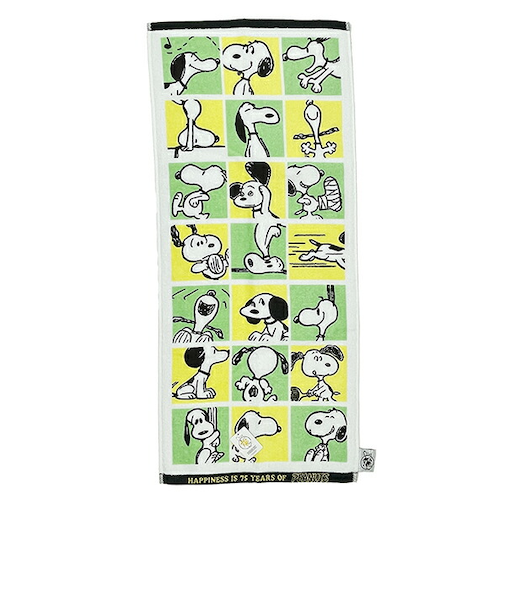 スヌーピー プリント フェイスタオル PEANUTS 75th 日本製 SNOOPY