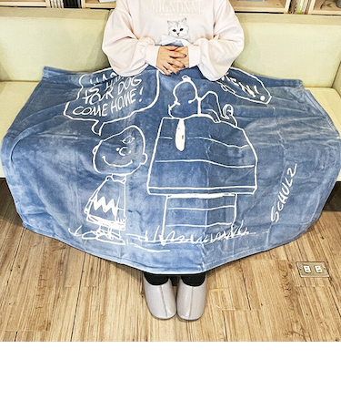 スヌーピー ハーフケット(ネイビー) 寝具 日本製 西川 SNOOPY