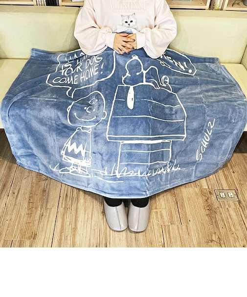 スヌーピー ハーフケット(ネイビー) 寝具 日本製 西川 SNOOPY
