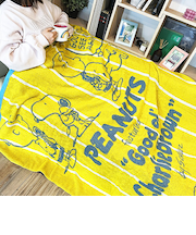 スヌーピー タオルケット（イエロー) 寝具 西川のタオルケット  SNOOPY